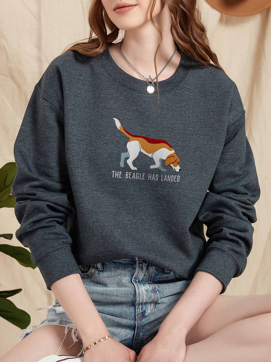 The Beagle Has Landed Sweatshirt (Embroidered) of a Beagle(Brown & White) product image (2)