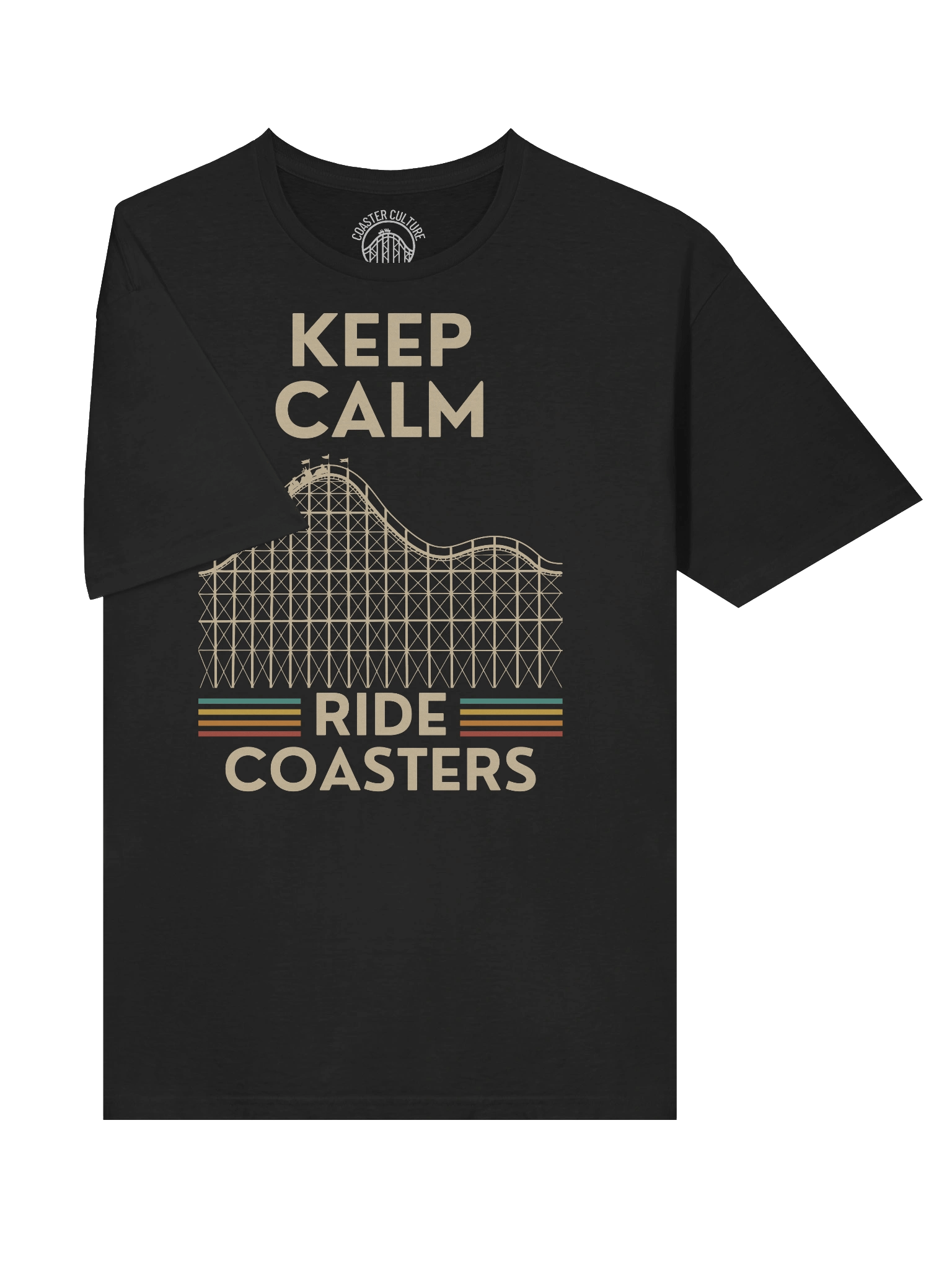 Keep Calm Ride Coasters T-Shirt – Retro Theme Park Fan Tee product image (3)