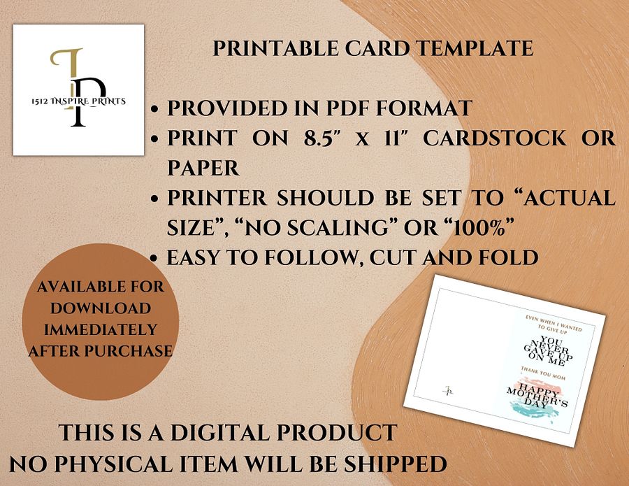 You never gave up Mother's Day Card product image (3)