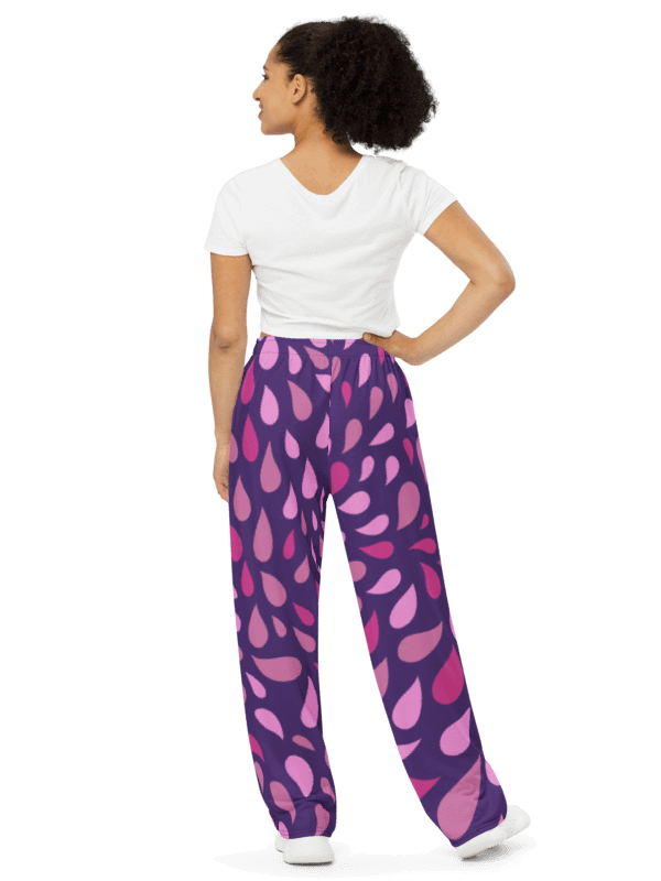 Purple Paisley All-Over Print Unisex Wide-Leg Pants product image (2)