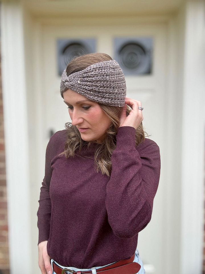 Easy Tweedy Crochet Ear Warmer Pattern PDF product image (1)