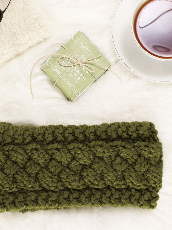 Woven Cable Headband Knitting Pattern - Persistence product image (1)
