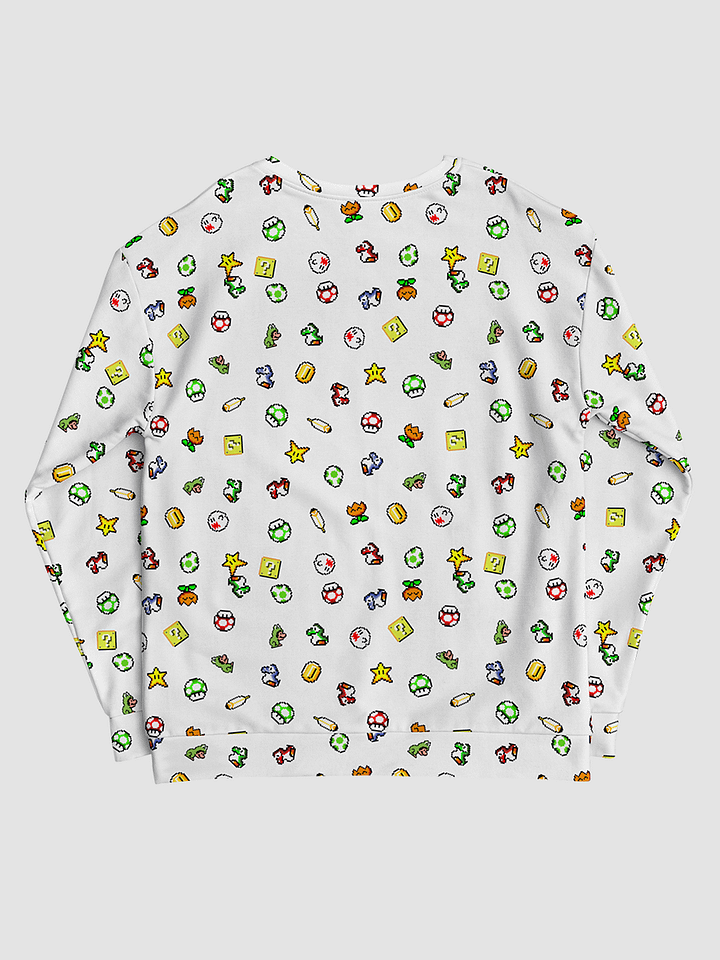 Pixel Mario All-Over Print Unisex Sweatshirt product image (2)