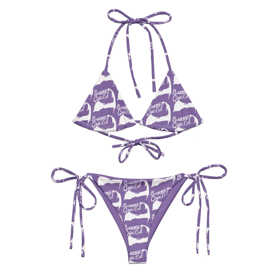 BOURNE to Cape Cod™ | White Logo on Ce Soir | String Bikini – Bold, Beachy & Totally Luxe product image (1)