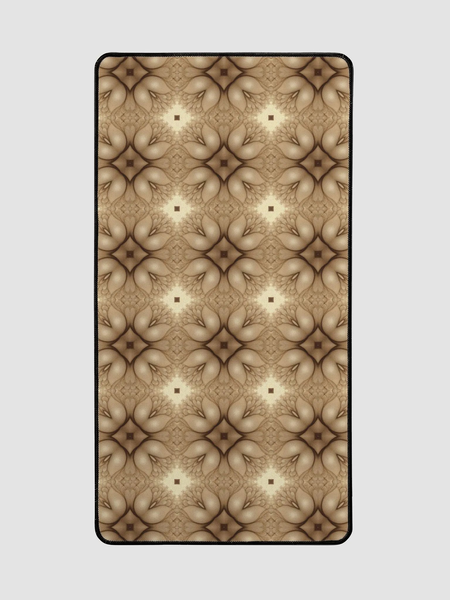 Desk Mat (31.5x15.5 inches) - Brown and Beige Tulip Pattern product image (2)