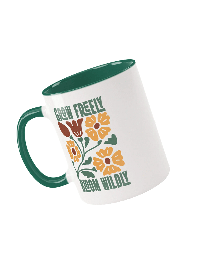 Vintage Floral Grow Freely Ceramic Mug with Color Inside product image (1)