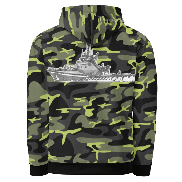 Green Camouflage Foss tug Sketch Hoodie product image (1)