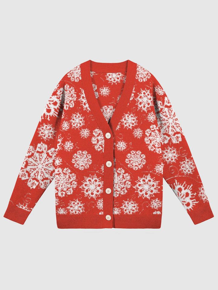 Snowflakes on Red Cardigan product image (3)