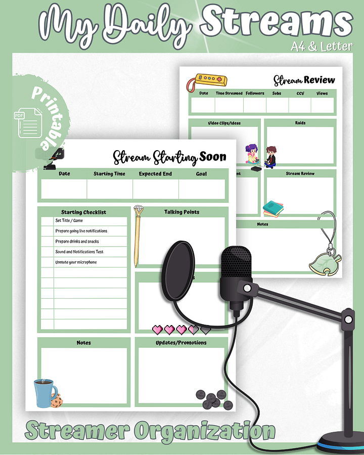 My Daily Stream Planner - Green Edition | Digital Streaming Organization & Review Tool product image (1)