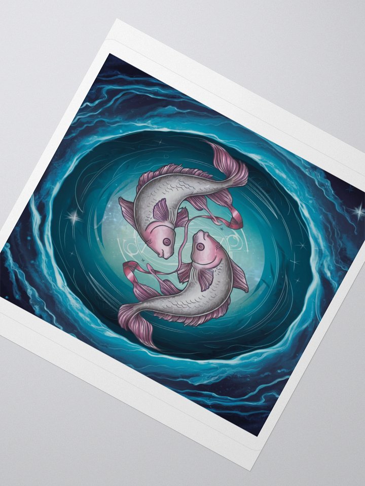 Mesmerizing Pisces Zodiac Sticker - Dual Fish in Celestial Waves, Exclusive Design product image (4)