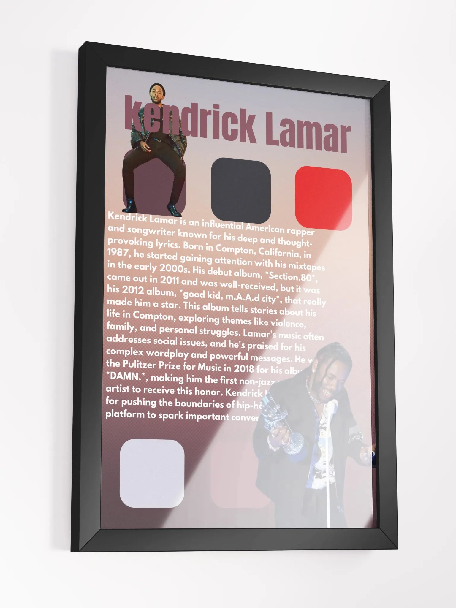 (12x18in) Kendrick Lamar: Framed Matte Poster product image (3)