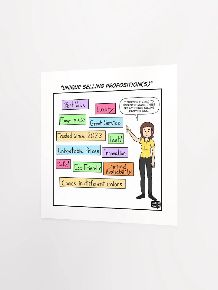 "Unique selling proposition(s)" poster (10″×10″) product image (2)