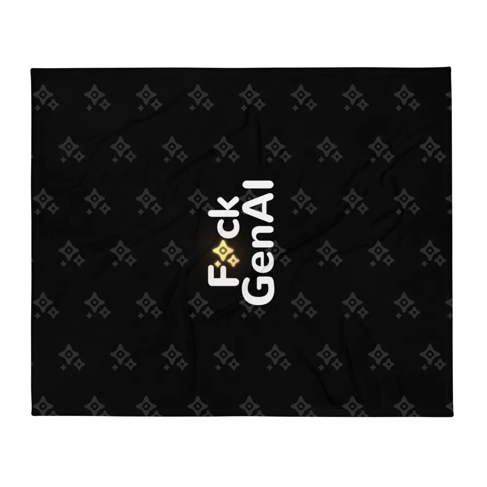 Absolut Idiocy Throw Blanket - F✨ck Generative AI (Pattern) product image (1)