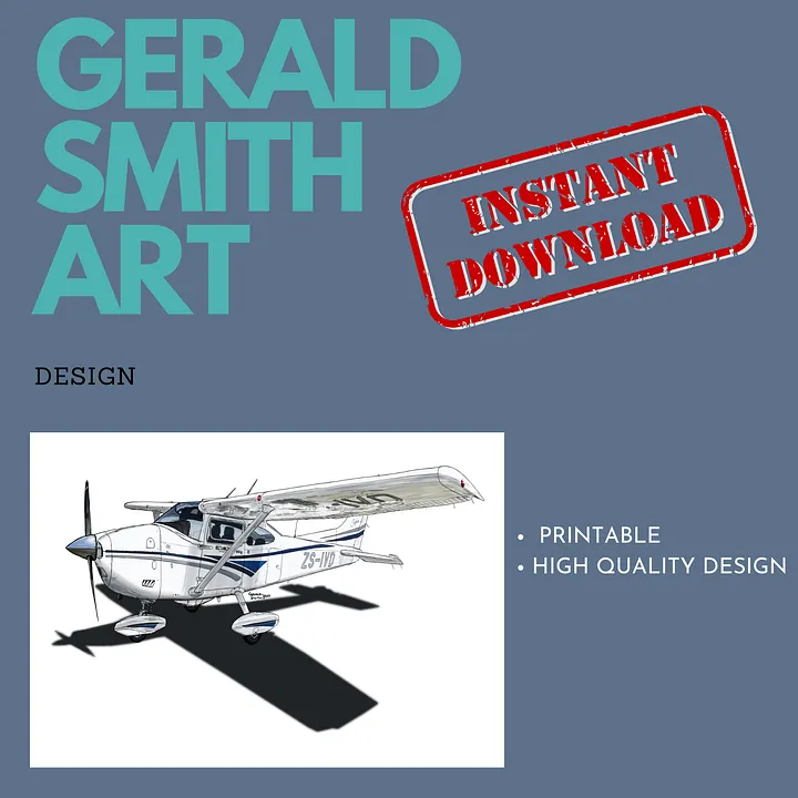 Cessna 182 Printable Instant Download Aviation Art Pilot Gift product image (2)