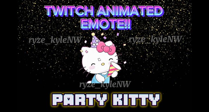 Twitch Animated Emote PARTY KITTY product image (1)