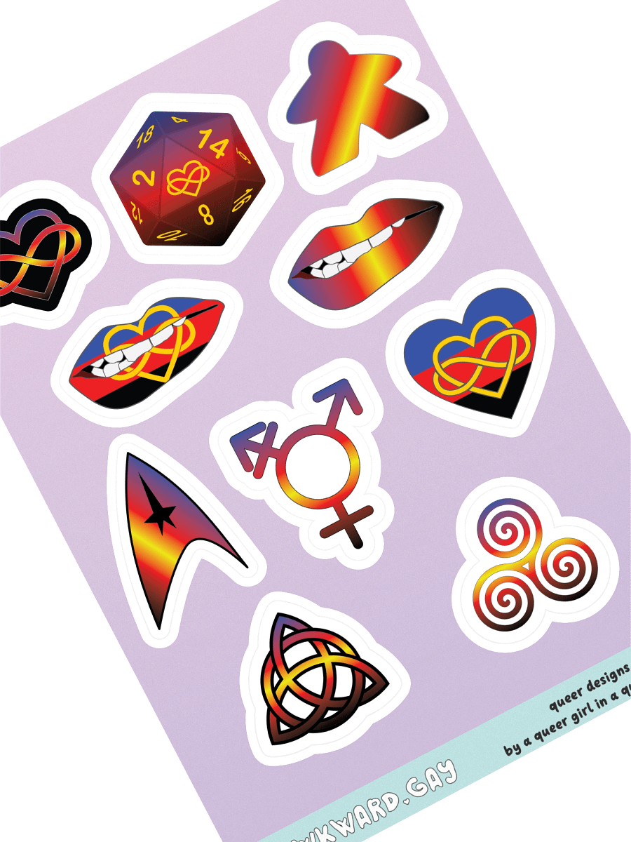 Polyamory Pride Mixed Designs Sticker Sheet product image (1)