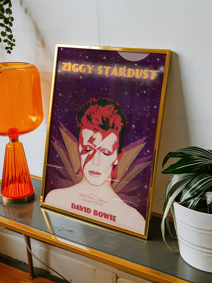 Ziggy Stardust Tribute Poster – 1972 Live Concert Art Print (Vintage Music, Space-Age Aesthetic) product image (6)