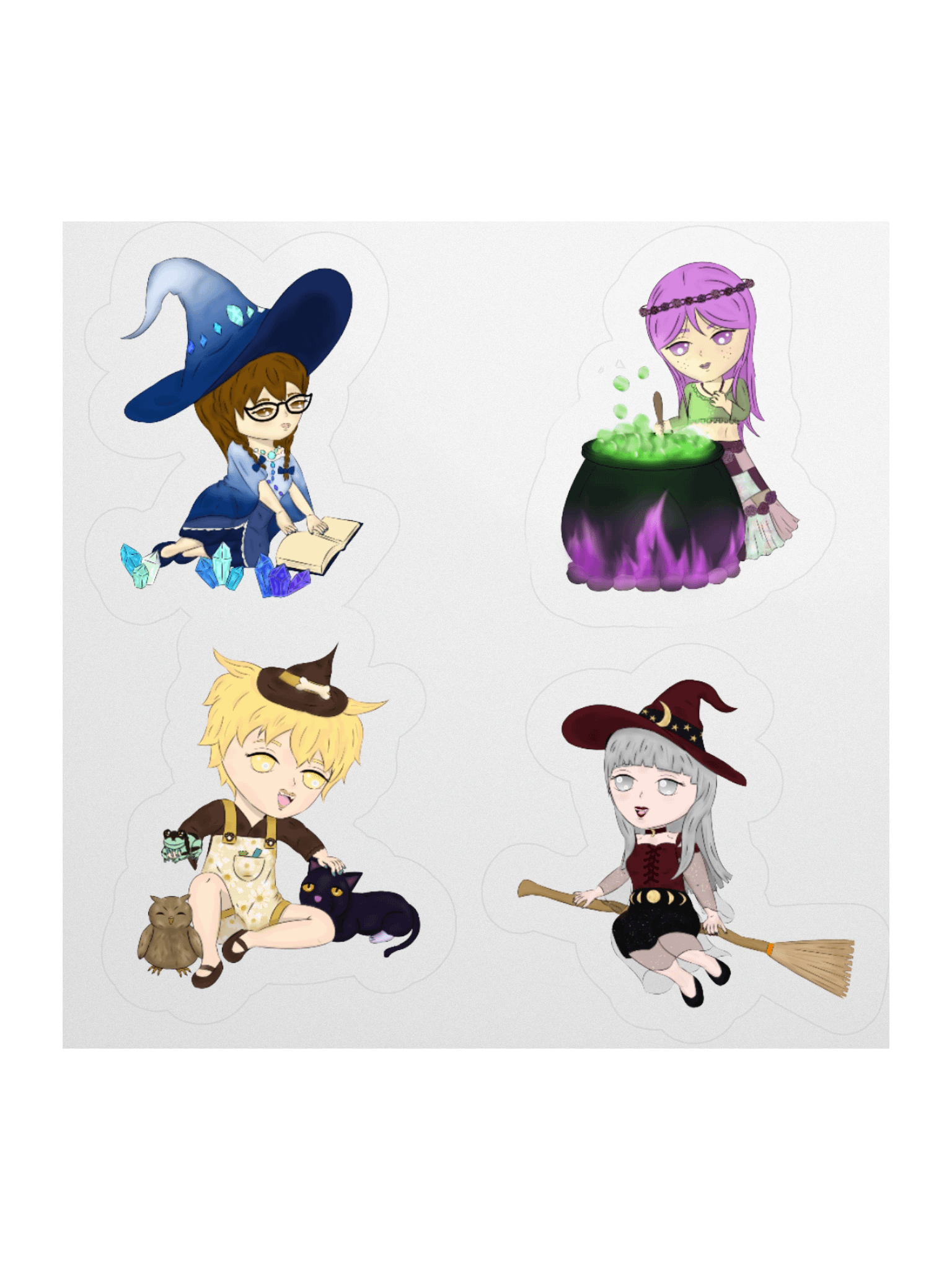 Witch Sticker Set | Yuuki, Riku, Puddin, Kagami product image (2)