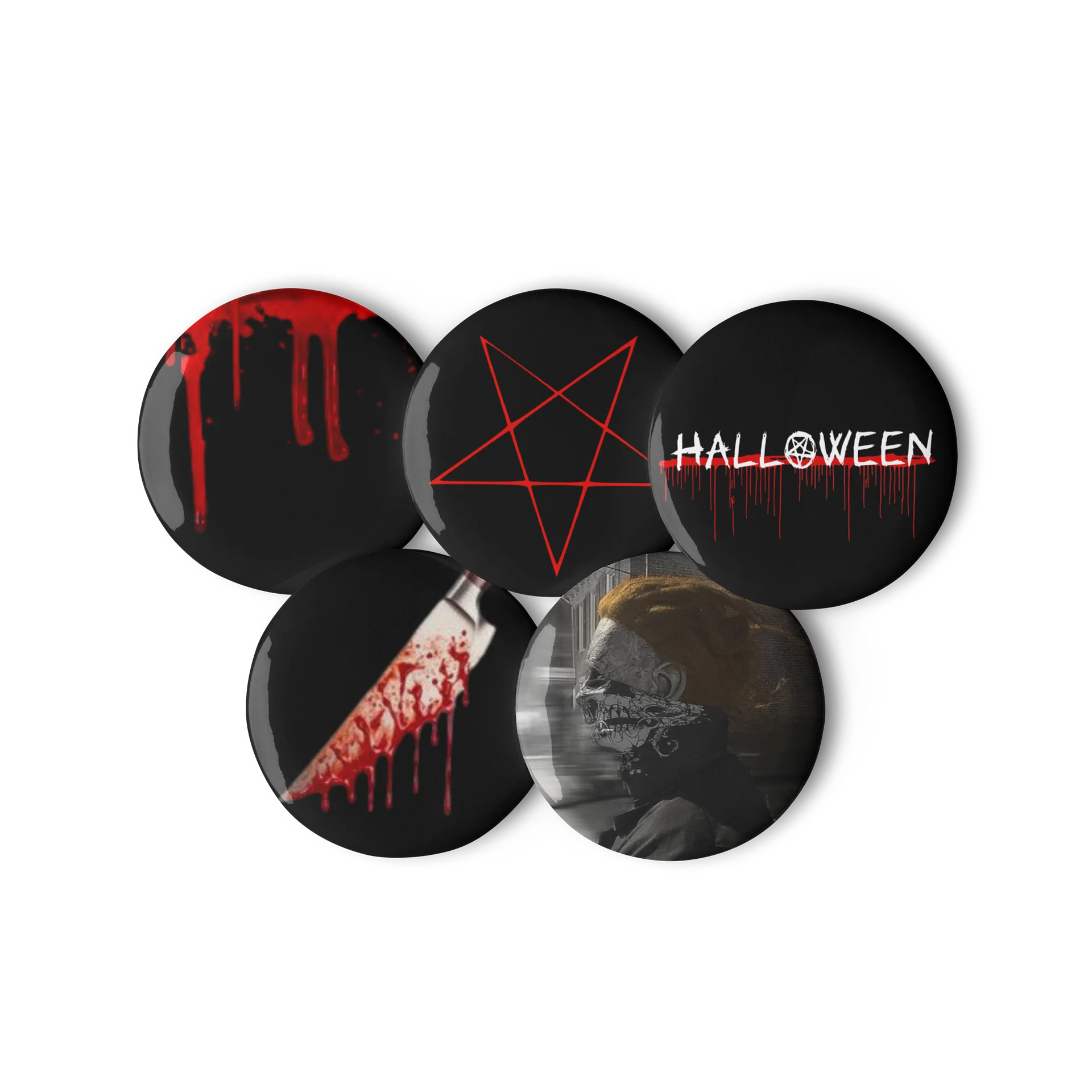 Halloween Thug Michael Myers Set of Pin Buttons product image (3)