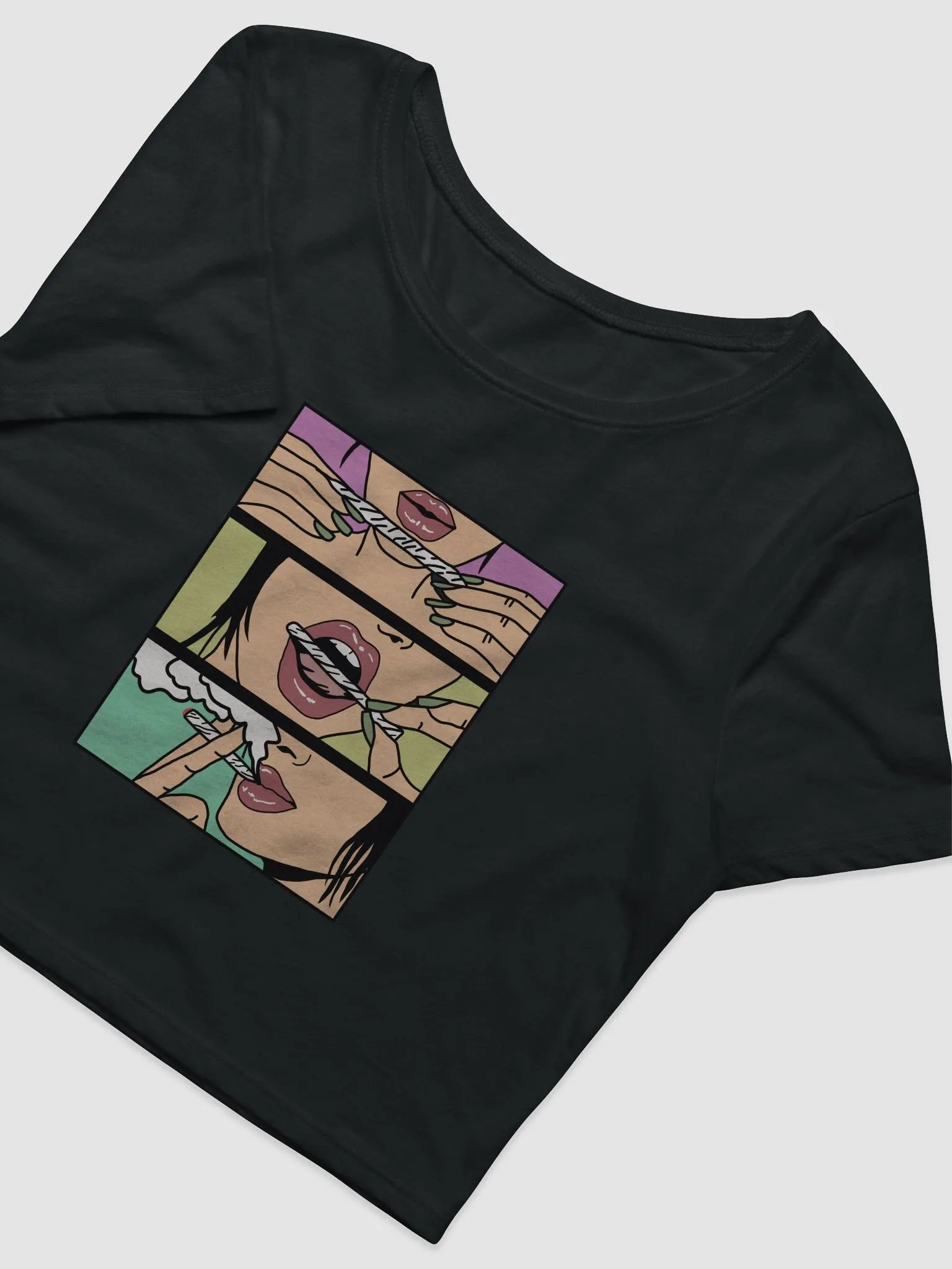 Pop Art Smoking Sequence Crop Tee product image (5)