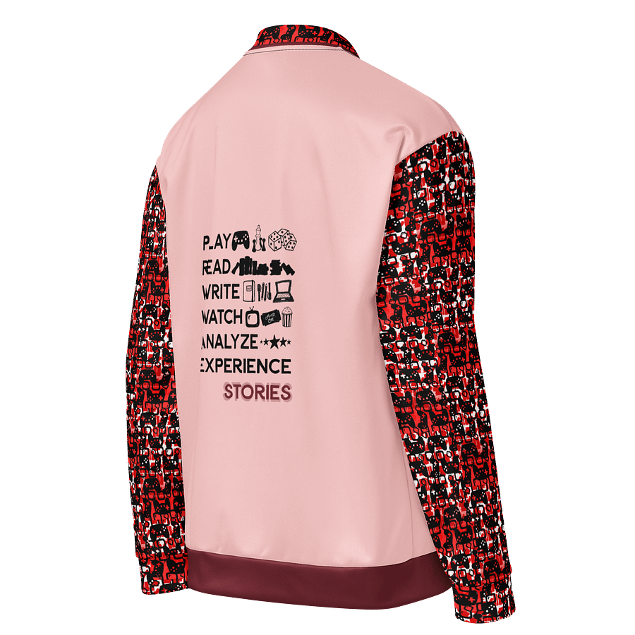 Experience Stories Unisex Bomber Jacket (Red, Coral, and Black) product image (4)