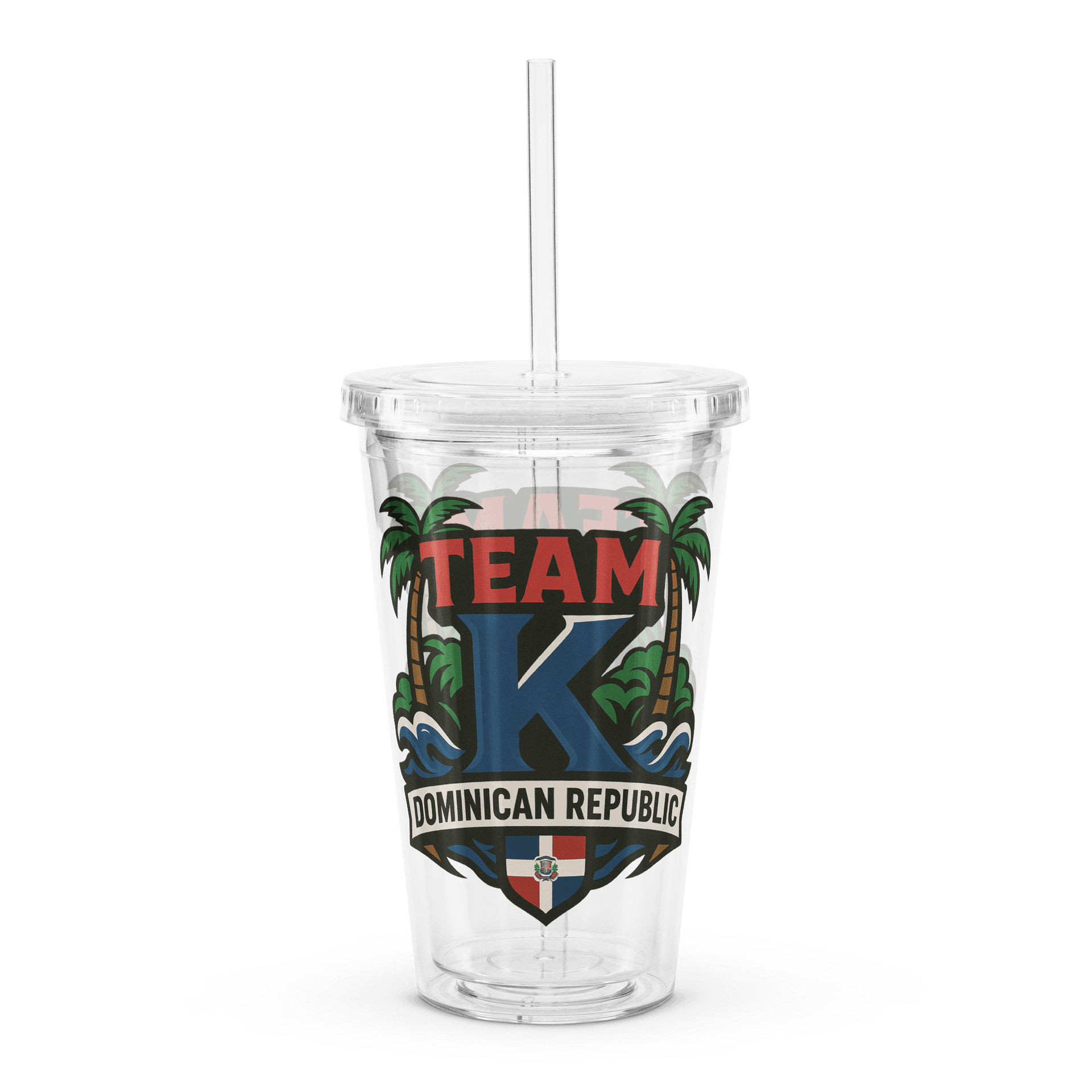TEAM K Dominican Republic Clear Plastic Tumbler product image (1)