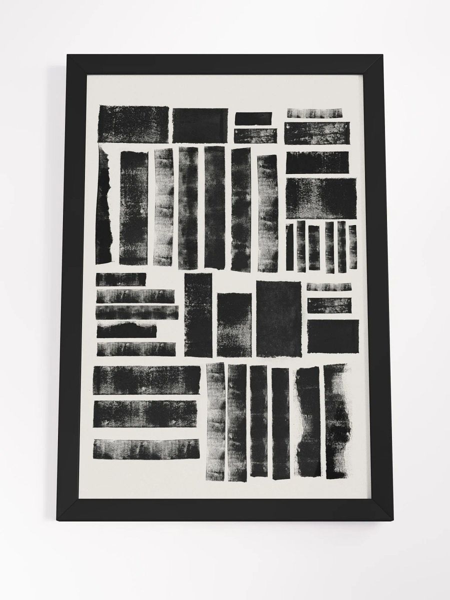 Distressed Symmetry Framed Poster | Rustic Geometric Elegance for Your Walls product image (1)