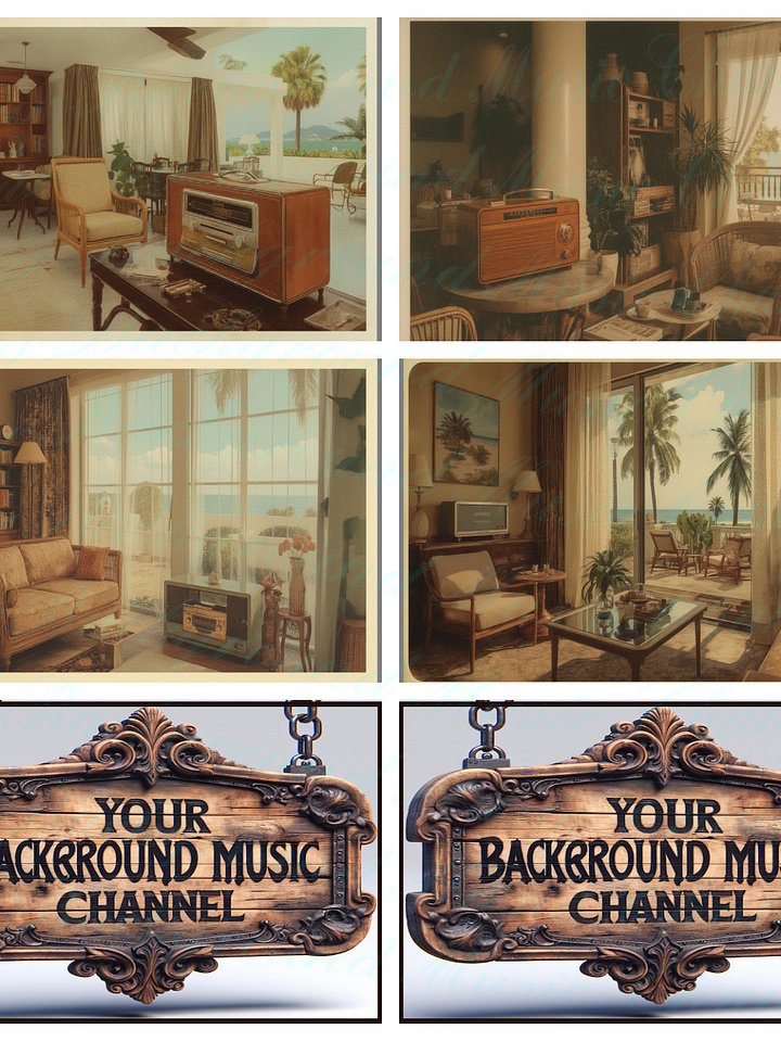 Vintage Bossa Nova Instrumentals Focus & Study (Episodes 6–9) • 4 Vintage Copacabana Images • 3 Sizes Each • Pro Photo Bundle (12 Files) product image (1)