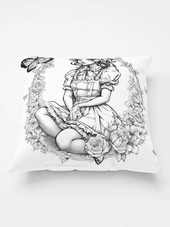 Monochrome Maid Floral Pillow product image (2)