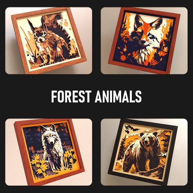 Forest Animals 3D SVG