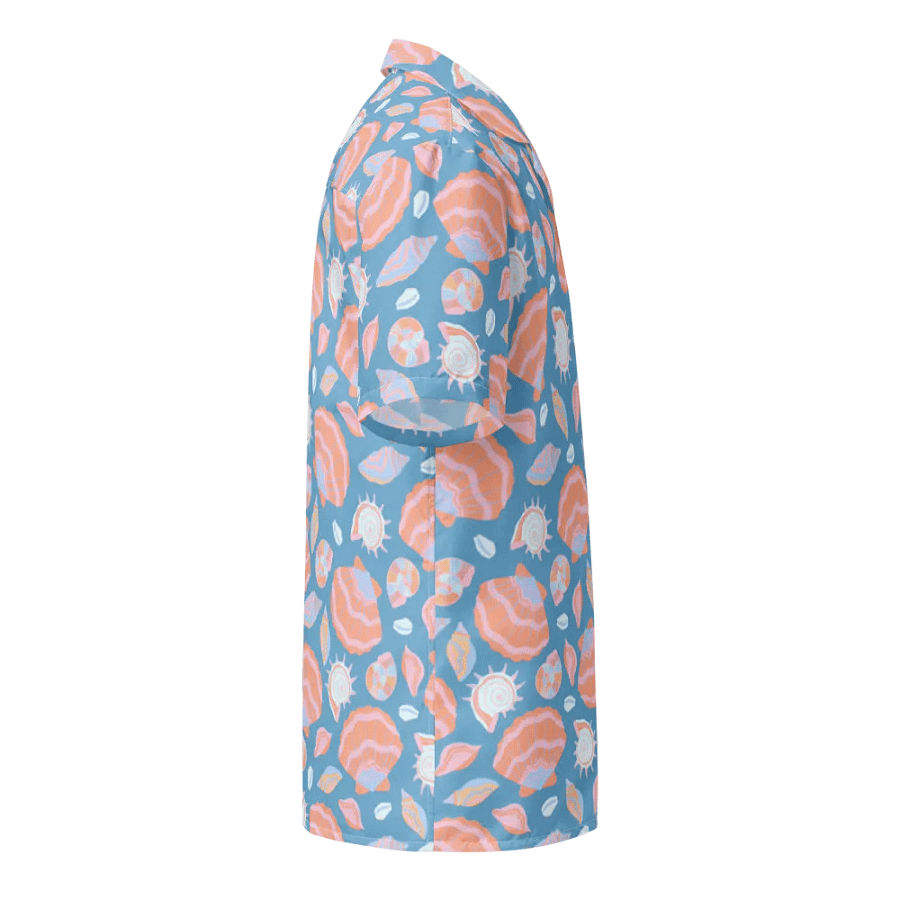 Retro Seashells Blue Hawaiian Shirt product image (10)