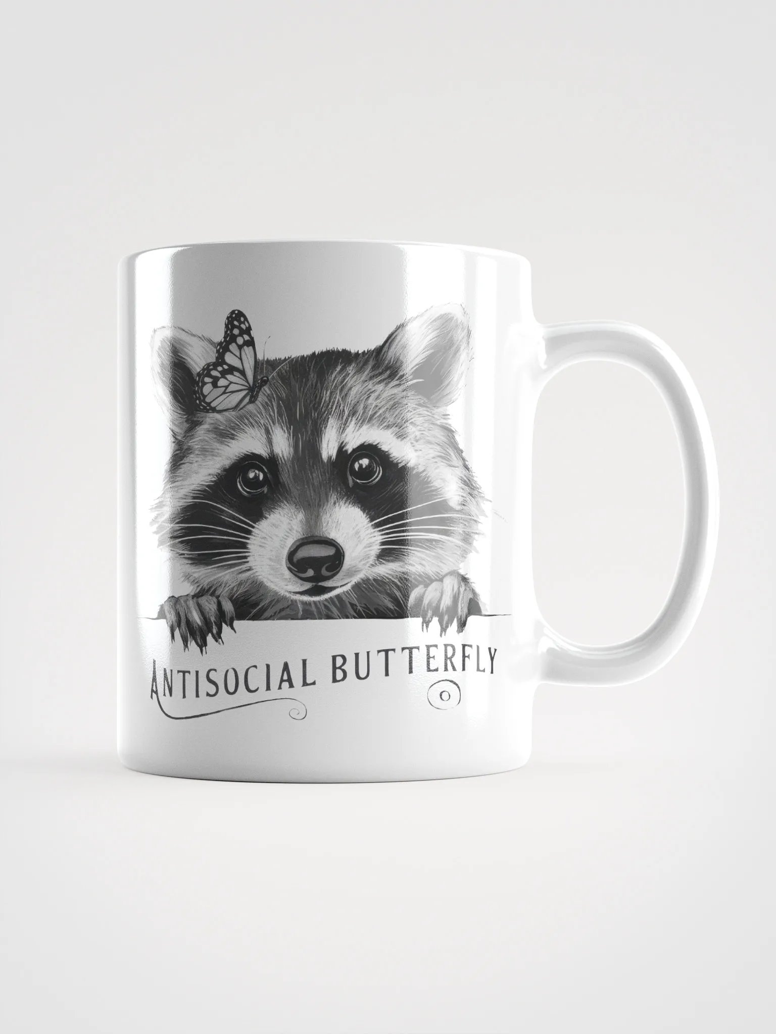 Antisocial Butterfly Raccoon Mug product image (1)
