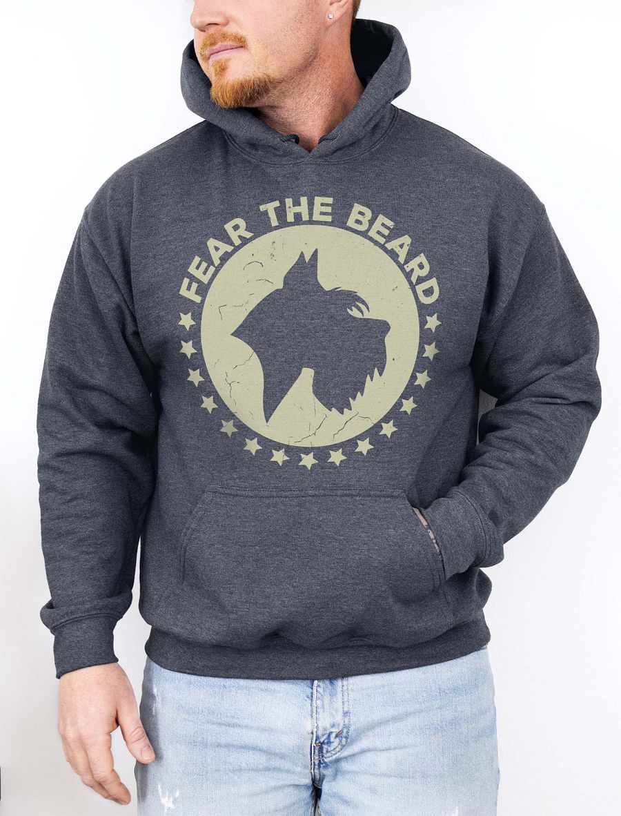Fear the Beard Schnauzer(Off-White Print) Hooded Sweatshirt | Funny Hoodie for Schnauzer Paw-rents product image (14)