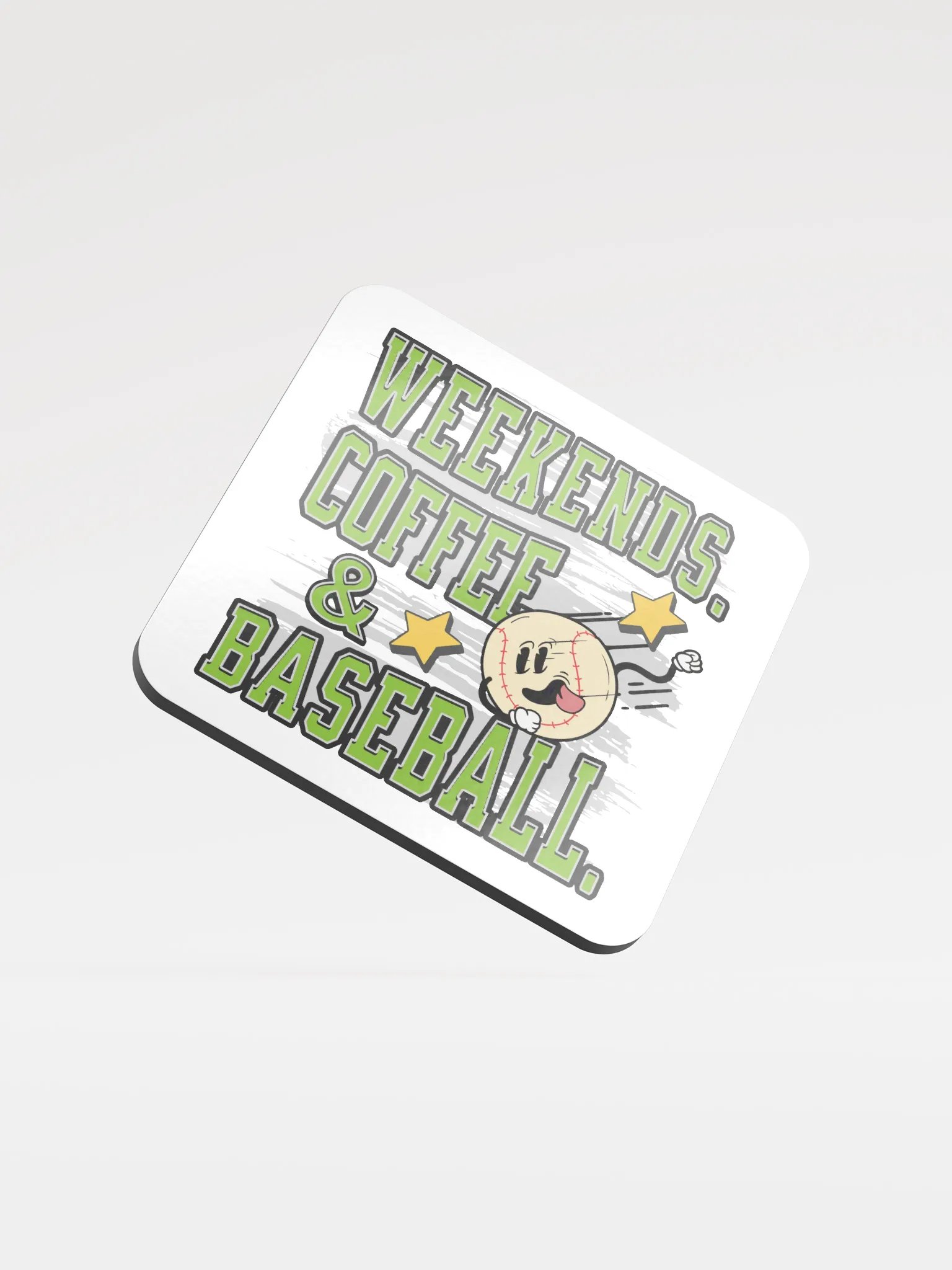 Weekends Coffee And Baseball Vibes Cork Coaster product image (2)