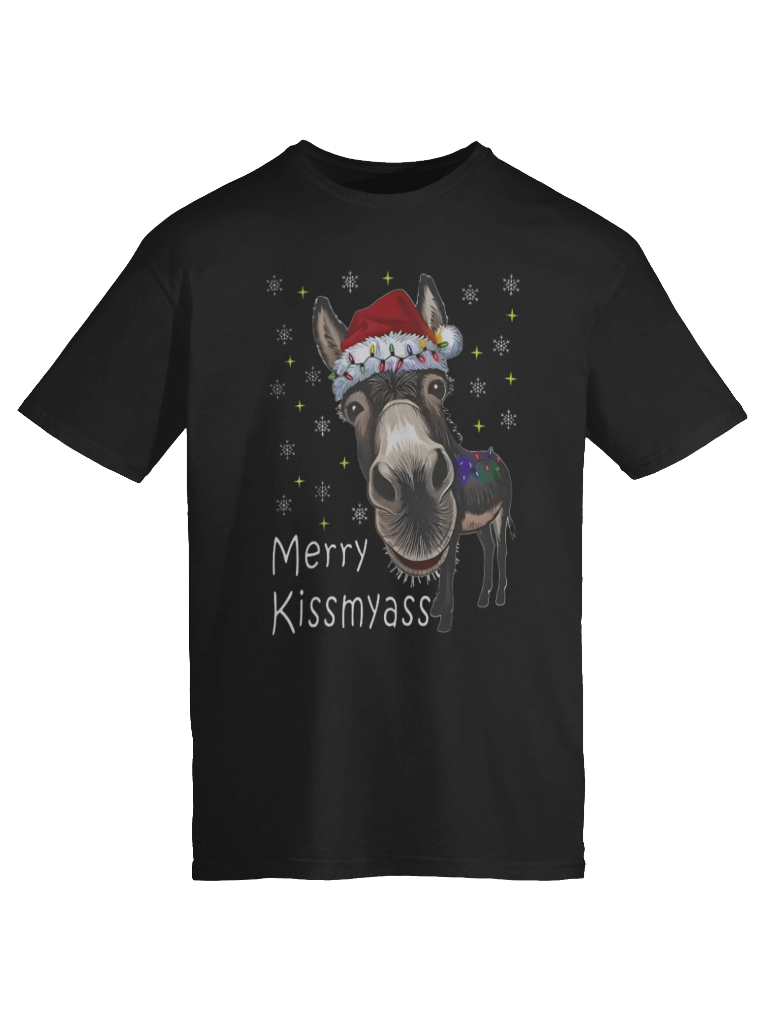 Merry KissMyAss Donkey Santa Hat Shirt product image (6)
