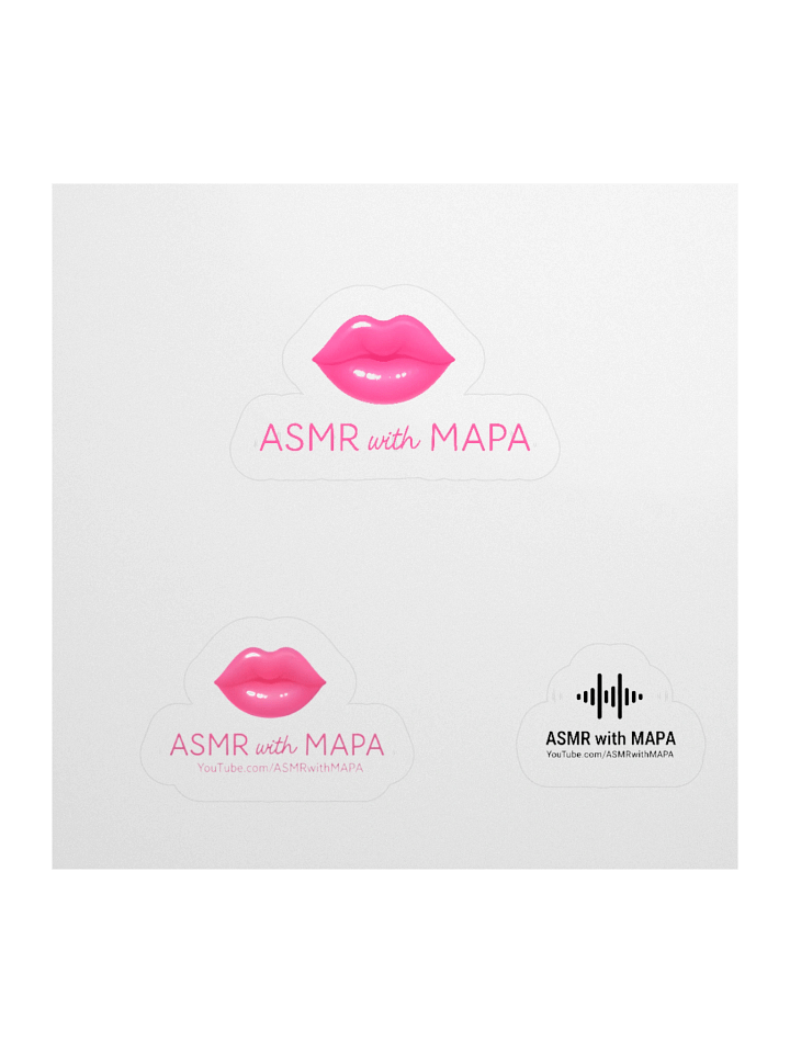 ASMR with MAPA Kiss-Cut Sticker Sheet – Lips & Soundwave Designs with YouTube URL product image (1)