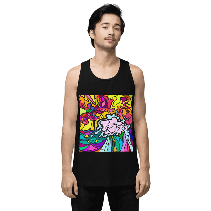 Vibrant Swirls Men's Tank Top - Wave at Sunset product image (8)