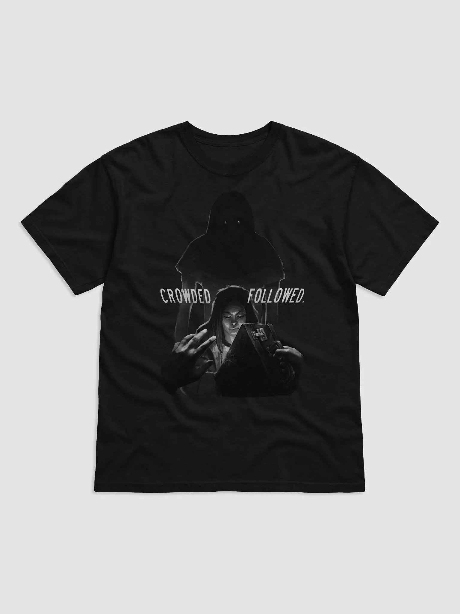CROWDED. FOLLOWED. PRINTED B&W TEE product image (2)