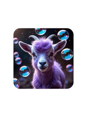 🐐Purple Goat with Bubbles🥰 🛍spazticgoat.redubble.com🎉 A purple baby goat surrounded by bubbles💕 #SpazticGoat #CuteAnimals #FarmLifeVibes #printondemand #AnimalLovers #redbubbleshop