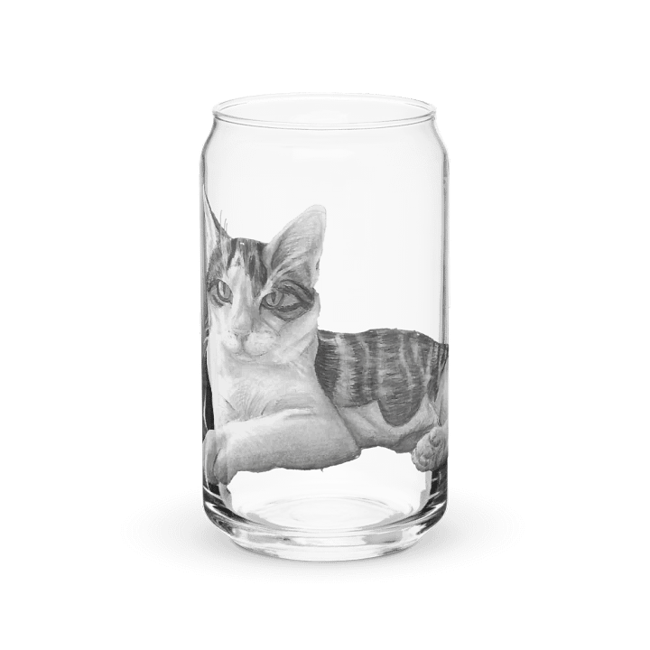 Cat Drawing Glass Can Cup product image (2)