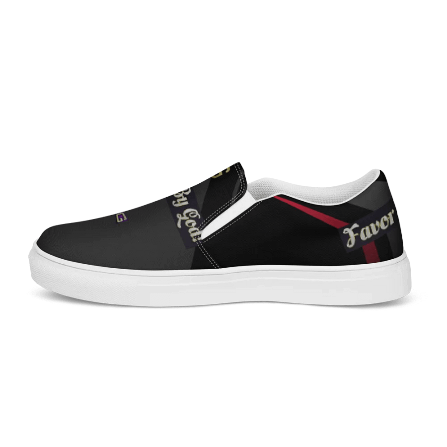 BBG Diamond Cross Black with Red Stripe Men's Slip Ons product image (5)