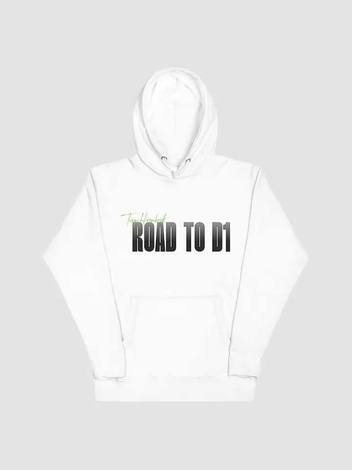 Troy Hornbeck - ROAD TO D1 - White Hoodie with GREEN product image (1)