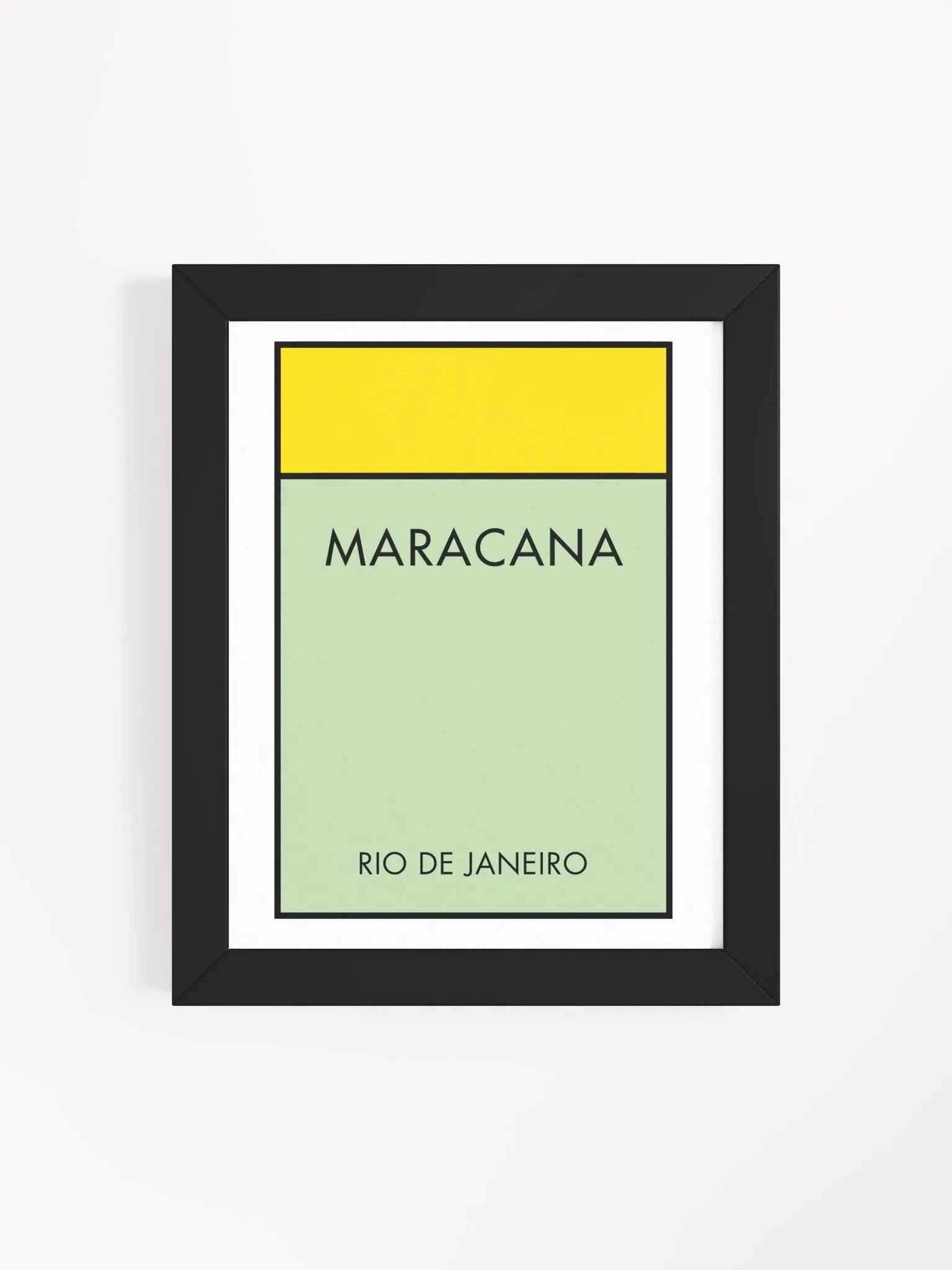 Maracanã Stadium Rio de Janeiro Monopoly Title Art Framed Print product image (2)