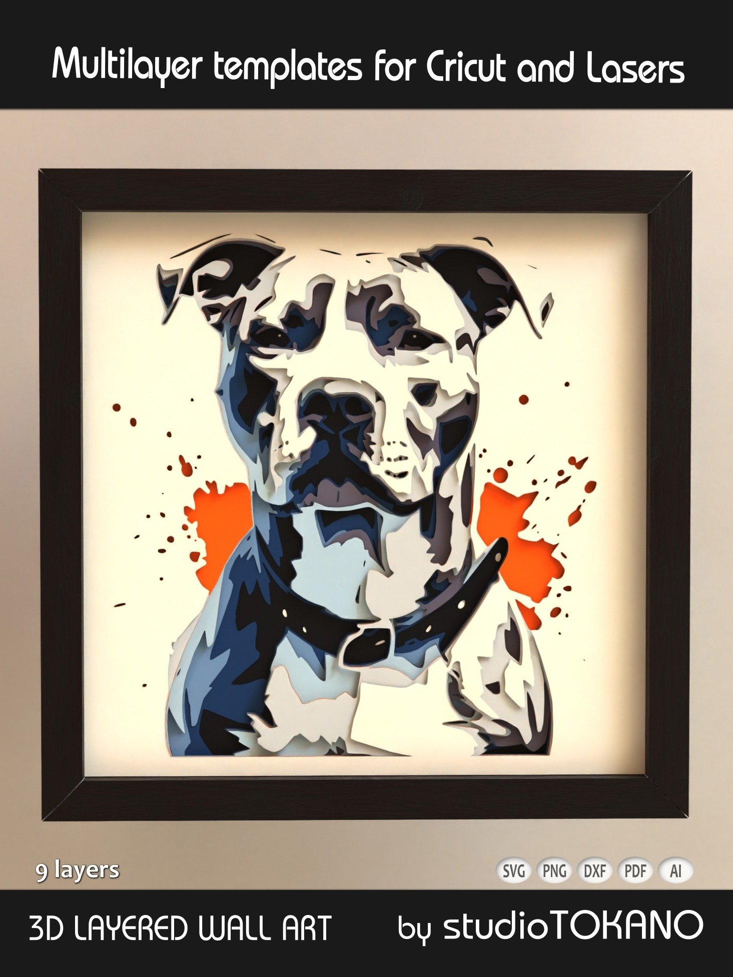 Pitbull Dog 3D Multilayer product image (1)