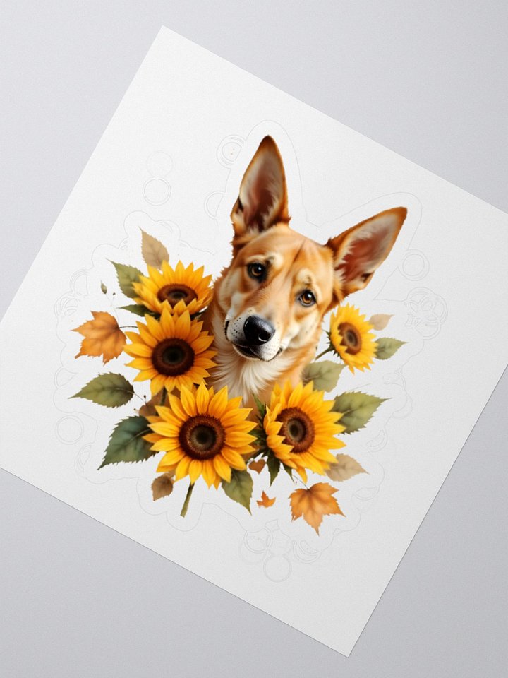 Potcake and Sunflowers Sticker product image (2)