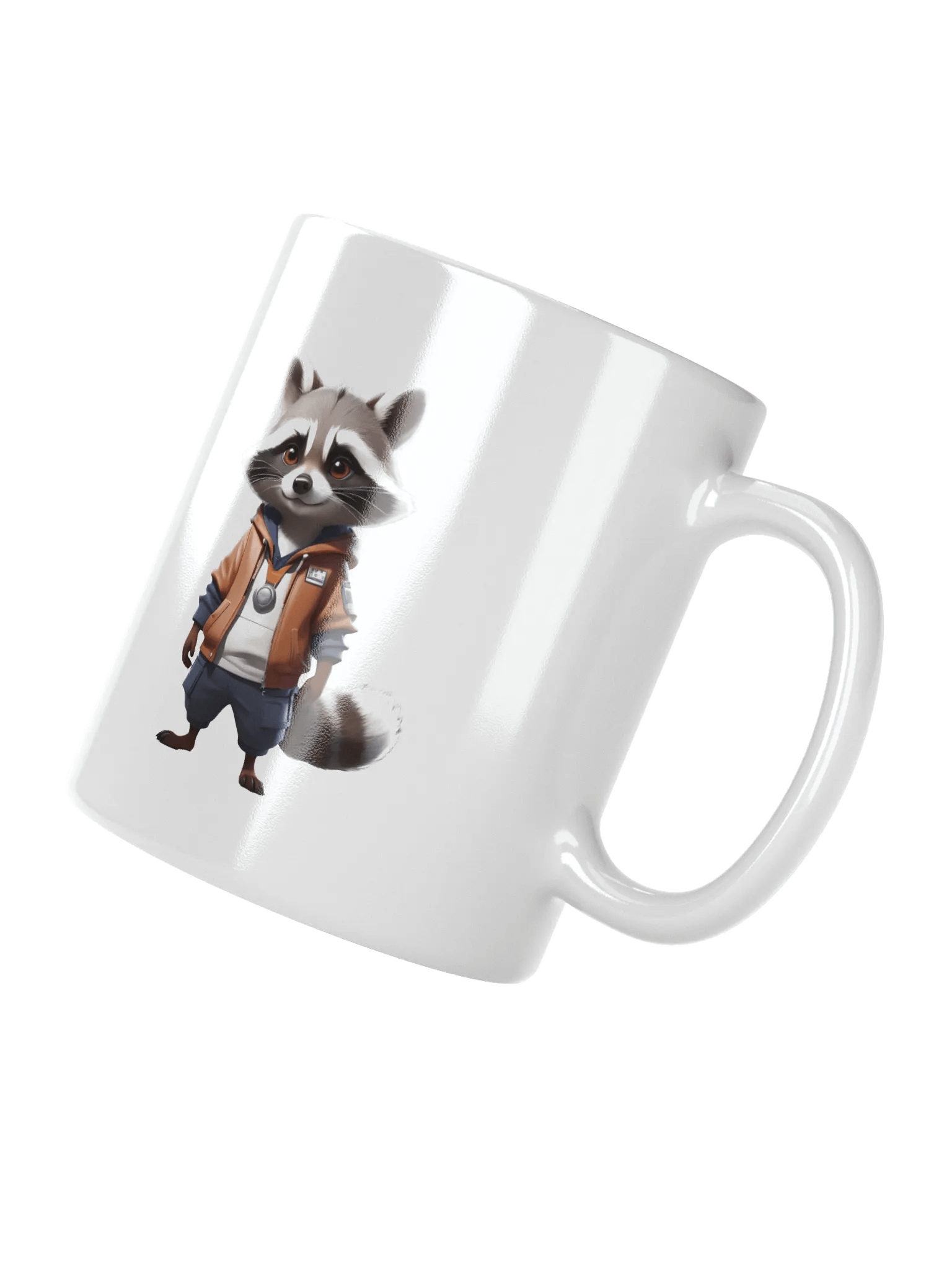 Cute Cartoon Raccoon White Mug product image (3)