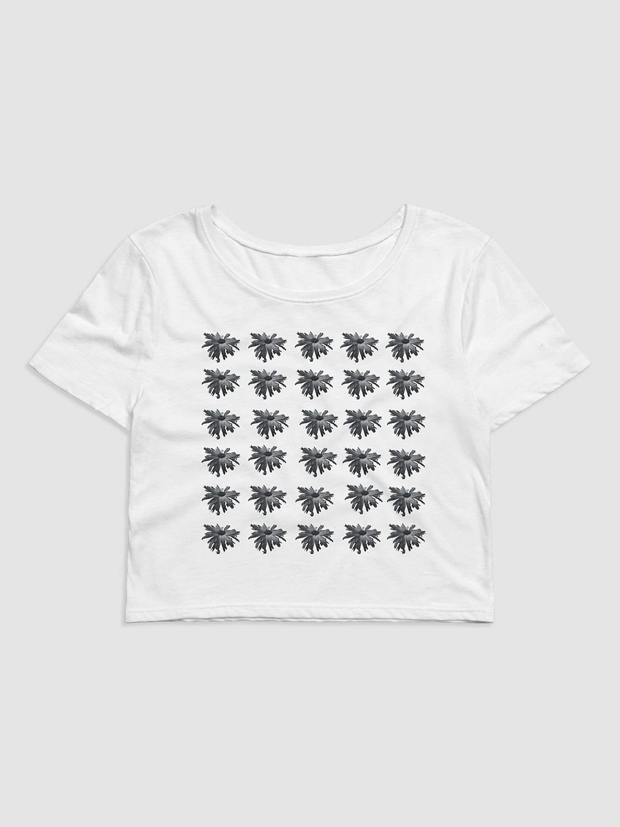 Monochrome Repeating Daisy Flower Women's Cropped T Shirt product image (2)