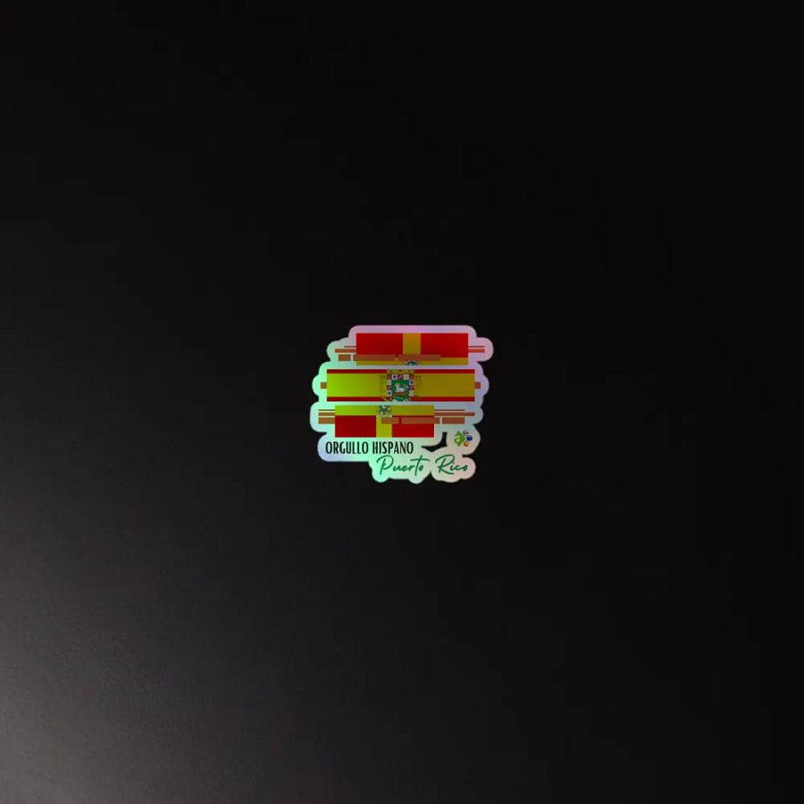 Pegatina holográfica - Orgullo Hispano Puerto Rico product image (2)