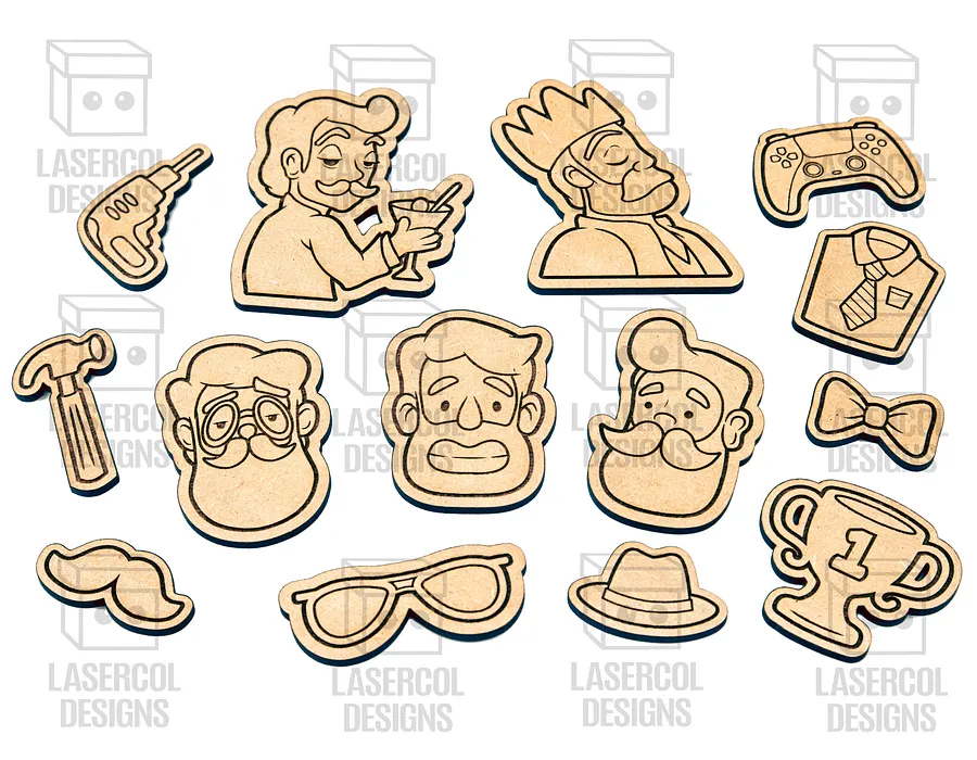 Father's Day Paint Kit DIY Cut Outs Set 2 - Laser Cut Files product image (8)