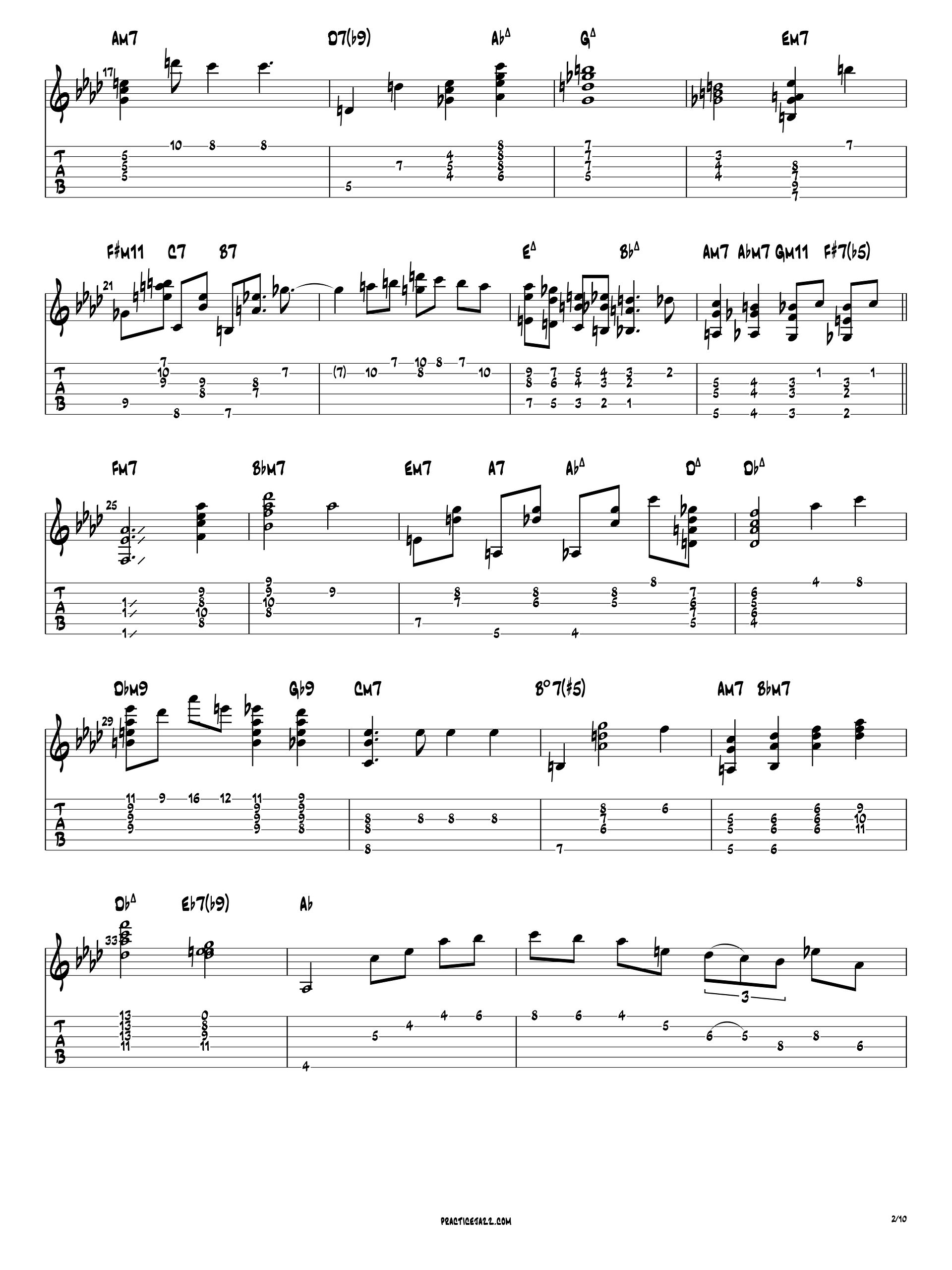 Joe Pass "All the Things You Are" Guitar Transcription (PDF + Synced Original Audio Guitar Pro) product image (2)